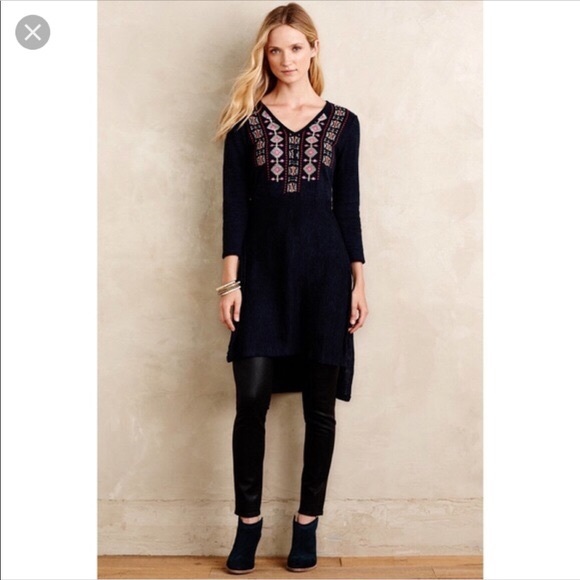 Anthropologie Tops - Anthropologie Akron + Kin Tunic Dress Embroidered
